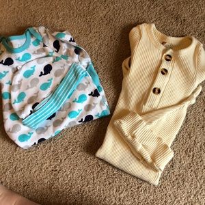 2  baby gowns with matching hats